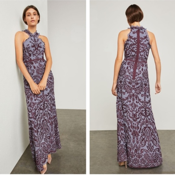 BCBGMaxAzria Dresses & Skirts - NWT BCBGMaxAzria Embroidered Purple Halter Gown. 6